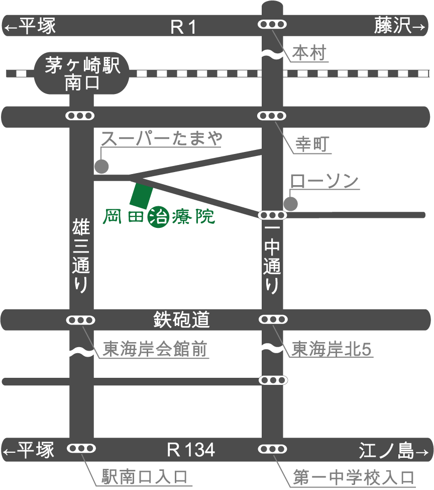 岡田治療院の周辺地図